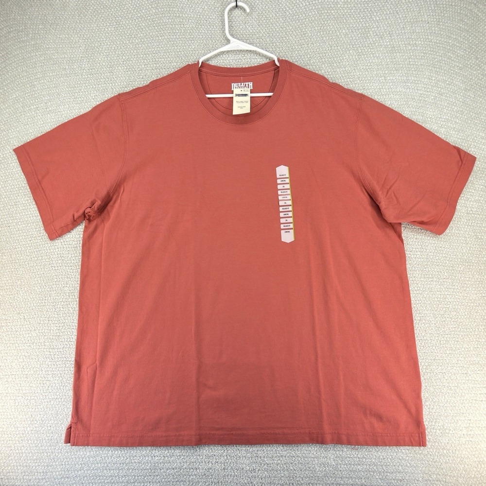 Duluth Trading Co T-Shirt Mens 2XL Coral Red Relaxed Fit Longtail Outdoor Work